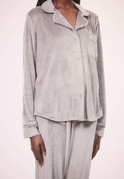 Velour Pj Shirt Top Smoke S