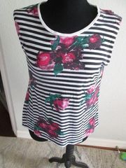 French Connection Jude Flower Stripe Tank - Sz Med.