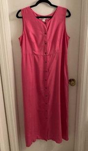 Vintage Valerie Stevens 100% Silk Pink Maxi Dress - Size 14