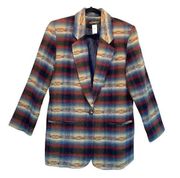 Requirements Vintage Plaid Southwestern Lined Blazer Jacket size 8