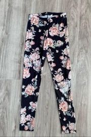 BDG Black Pink Floral Leggings