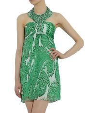 MILLY silk paisley halter dress