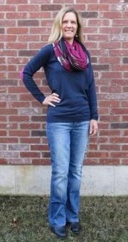 Stitch Fix Market&Spruce Blue Fierro Elbow Patch Crew Neck Sweater Sz.M NWT