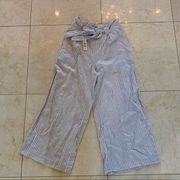 Max Studio NWT $78 Striped Belted Linen Pants XS