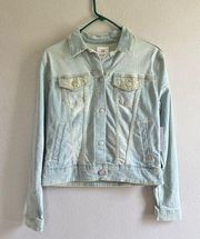 [Lularoe] NWT Lightwash Embroidered Harvey Jean Jacket- Size Small