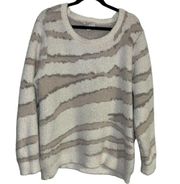 Barefoot Dreams Sweater Pullover Cozy chic Seaside Crew Zebra Women’s 1X