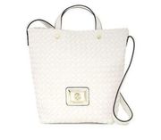 Braided white bucket bag Christian Lacroix off white shoulder summer beach bag