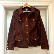 Super soft Brown denim jacket with ornate gold buttons - XL - EUC