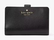 NEW Kate Spade Madison Medium Compact Bifold Wallet Black