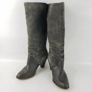 Splendid Gray Suede Leather Tall Heel Boots Size 9