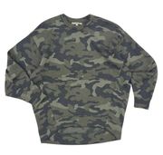 Size Small Green Camouflage Oversized Crewneck Sweatshirt