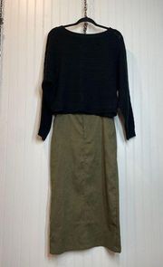 Cider & Harlow & Rose Bundle Black Sweater & Corduroy Pencil Skirt Bundle Size M