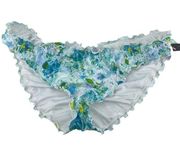 Victorias Secret Blue Green Floral Ruched Ruffle Mini Bikini Bottom Size XL