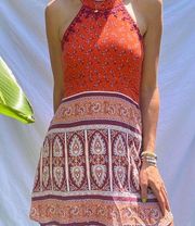 Francesca's Collections Dresses | Alya Cody Boho Embroderied Lotus Halter Sz Sm