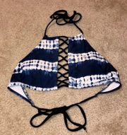 Navy And White Bikini Top