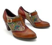 L’Artiste by Spring Step Miso Khewiln Camel Multi Leather Bootie Size 39 | 8.5