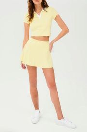 Splits 59 Airweight Crop Polo & High Waist Skort in Yellow & White