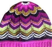 MISSONI for Target Pink & Purple Chevron Zig Zag Knit Beanie Hat