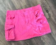 Hot pink cargo mini skirt