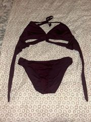 Plum Wrap Bikini Set