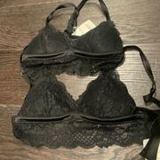 NWT 2 pack Topshop lace cross detail lightly padded bra size 2