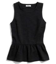 Madewell | Black Sleeveless Peplum Top Medium