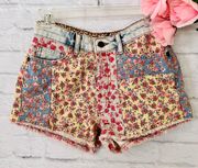 Floral Denim Shorts