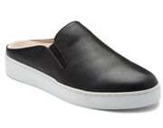 NWOB Vionic Black Leather Slip on Mule Sneakers Shoes 6 WIDE