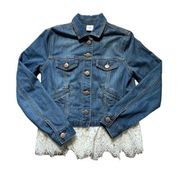 Cabi The Dakota Jean Jacket With Removable Lace S