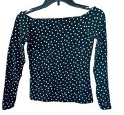 Divided H&M Black Polka Dot Top Size Small