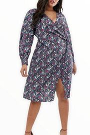 Fashion Union ASOS Wrap Midi Dress with Side Tie in Vintage Floral NWT