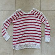 Pea in the Pod Red and White Striped Sweater Sz Large