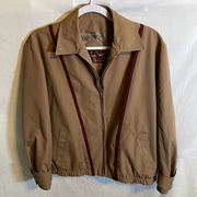 Etienne Aigner Sport Jacket Women’s Size 12 Tan Full Zip Long Sleeve Windbreaker