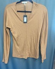 Rag & Bone Pullover Sweater Women’s Size Large Beige Knit Long Sleeve V-Neck B64