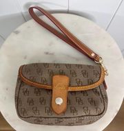 Dooney & Bourke Tan Initialed Wristlet