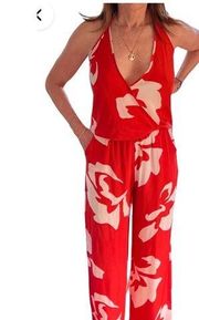 NWT- Karina Grimaldi floral jumpsuit size M