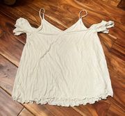 Women’s  soft & sexy line white off the shoulder blouse. Size large