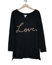 Lauren Conrad Womens M Love Sweater Black Gold NEW