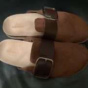 Old navy faux suede clogs - worn once