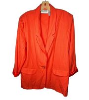 Vintage Liz Baker Essentials Orange Blazer