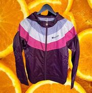 Burton Burgundy, Pink White and Periwinkle‎ Windbreaker Full Zip Size Medium