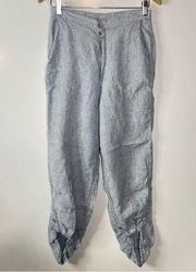 Flax 100% Linen Striped Pants Size Small