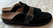 Vionic Darla Suede Mule Slides Size 7 (clogs slip ons leather buckle comfort)