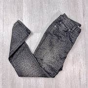 INC Black Leopard Print Mid Rise Skinny Jeans 8P
