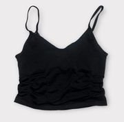 New. FP Movement Good Karma Ruched Crop Top in Black