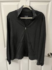 Grey Zipper Front Sweatshirt In Size XL
