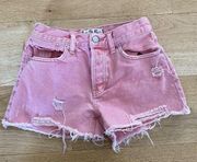 We The Free Free People  Distressed Cut Off Shorts in Pink