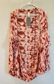 Nordstrom Tie Dye Shawl Scarf New Soft Lightweight Brick Red White NWT