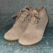 Tan suede booties Size 7