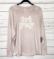 NWT Secret Treasures “Fri Yay” Long Sleeve Lounge Sleep Pajama Top Size Medium